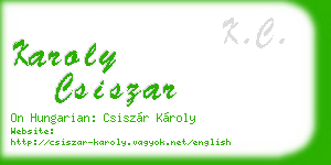 karoly csiszar business card